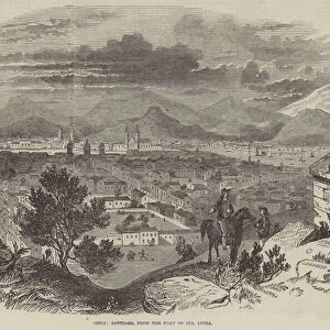 Chili, Santiago, from the Fort of Santa Lucia (engraving)