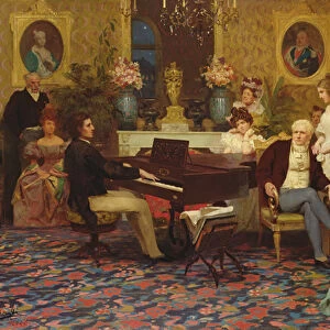 Chopin Playing the Piano in Prince Radziwills Salon, 1887 (oil on canvas)