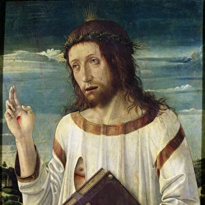 Christ Blessing (oil on panel)