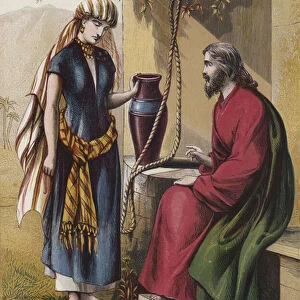 Christ and the Woman of Samaria (chromolitho)