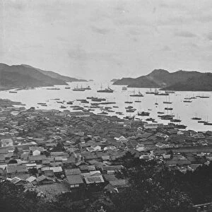 City and Harbor of Nagasaki (b / w photo)
