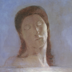 The Closed Eyes, 1890 (oil on paper)