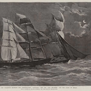 The Collision between the Emigrant-Ship "Kapunda"and the "Ada Melmore"off the Coast of Brazil (engraving)