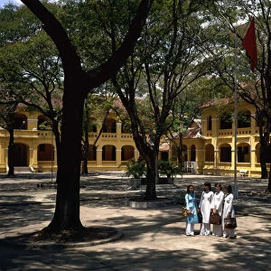 Colonial Architecture in Vietnam: High School Court Petrus Ky a Saigon (Ho Chi Minh city), built in 1929 by architect Ernest Hebrard