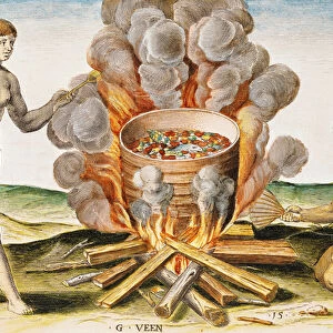 Cooking Food in a Terracotta Pot, from Admiranda Narratio