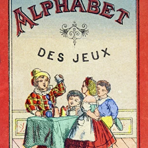 Cover of the book "Alphabet des jeux". Engraving. Mr