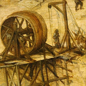 Crane detail from Tower of Babel, 1563 (oil on panel)