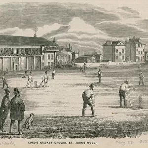 Cricket Match at Lords Cricket Ground, St Johns Wood (engraving)