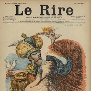 Czar Nicholas II of Russia, Illustration for Le Rire (colour litho)