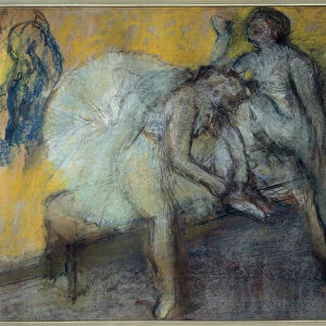 Two dancers at rest Pastel and charcoal on chamois paper by Edgar Degas (1834-1917)