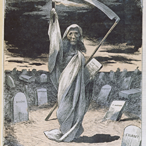 Death illuminating Tonkin, illustration from le Don Quichotte magazine