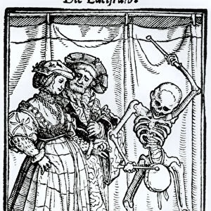 Death and the Noblewoman, from The Dance of Death, engraved by Hans Lutzelburger, c