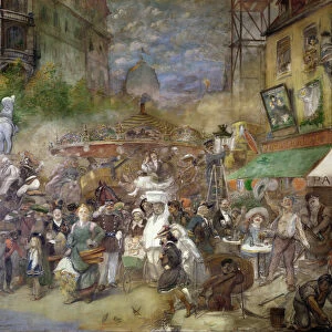 Decorative panel depicting Paris, Salon de la Commission du Personnel (oil on canvas)