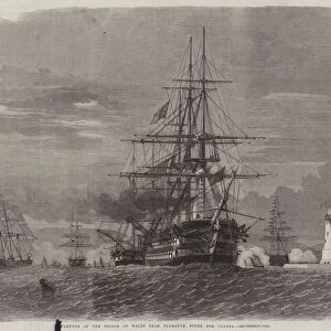 Departure of the Prince of Wales from Plymouth Sound for Canada (engraving)