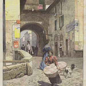 Disappearing Milan, The Blacksmiths Pusterla Which Was Ahead of Its Contrasted Demolition (Colour Litho)