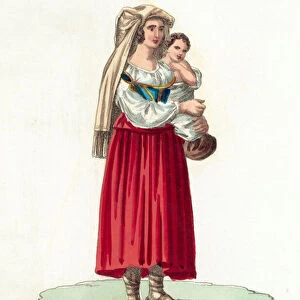 Donna Saracinese (coloured engraving)