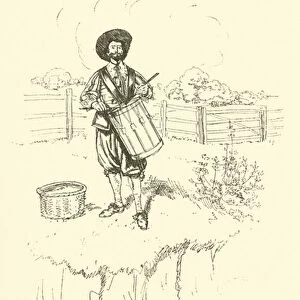 Drumming up carps (engraving)