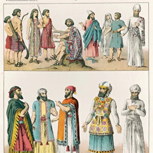 Early Asiatic Dress, from Trachten der Voelker, 1864 (colour litho)