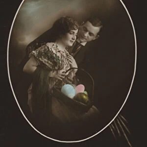 Easter card with couple (colour photo)