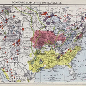 Economic map of United States (colour litho)