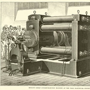 Edisons Great Dynamo-Electric Machine at the Paris Electrical Exhibition of 1881 (engraving)