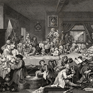 An Election Entertainment, engraved by T. E. Nicholson, from The Works of William Hogarth