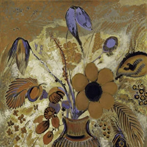 Etruscan Vase with Flowers, 1900-10 (tempera on canvas)