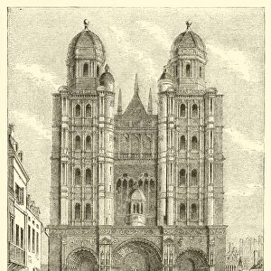 Facade of the Church of St Michael, Dijon (engraving)
