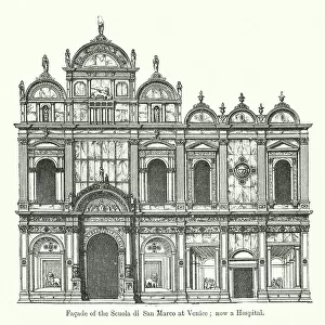 Facade of the Scuola di San Marco at Venice; now a Hospital (engraving)