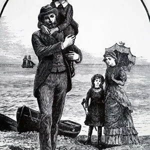 A family by the seaside