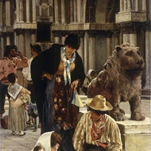 The Fan Seller, 1882 (Oil on canvas laid on board)