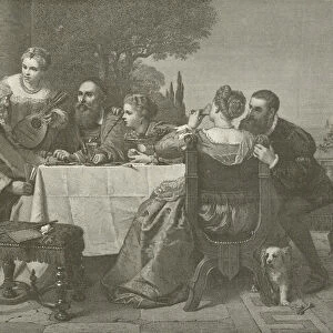 A fete at the house of Titian (engraving)