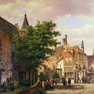 Figures at a Crossroads in Amsterdam (oil)