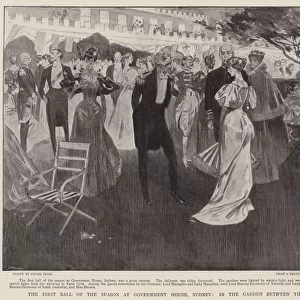 The First Ball of the Season at Government House, Sydney, in the Garden between the Dances (litho)