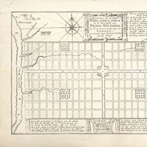 The first plan for Philadelphia, devised by William Penn and Thomas Holme in 1682