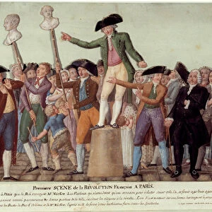 First scene of the French revolution in Paris: on 12 / 07 / 1789