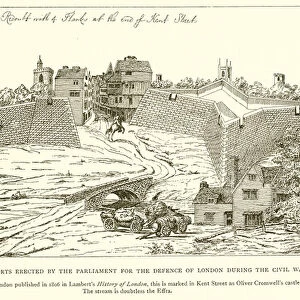 One of the Forts Erected by the Parliament for the Defence of London during the Civil War (engraving)