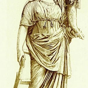 Fortuna, statue in the Vatican, illustration from History of Rome by Victor Duruy, published 1884 (digitally enhanced image)