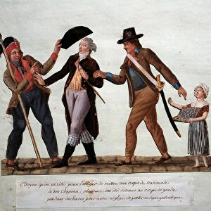 French Revolution: "citizen arrete to force him to put a national cockard