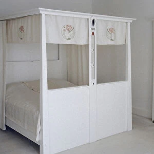 Furniture designed for No. 120 Mains Street, Glasgow, Four-poster bed, c