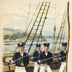 The future King Geoge V as a naval cadet, 1877 (chromolitho)