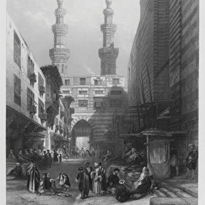 Gate of the Metwaleys, Cairo, from the picture in the Royal Collection (engraving)