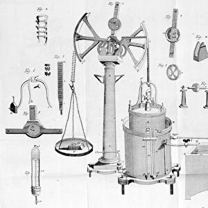 Gazometer of Lavoisier - in Opuscules physique et chimiques par Lavoisier, 1801