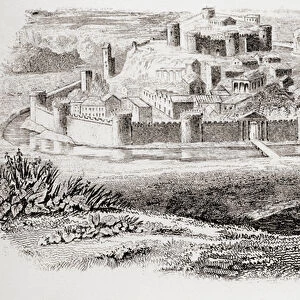 General appearance of ancient fortresses and typical architecture of a medieval castle