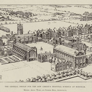 The General Design for the New Christs Hospital Schools at Horsham (engraving)