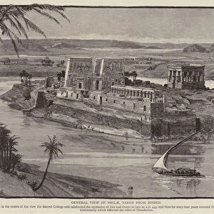 General view of Philae, taken from Bibbeh (engraving)