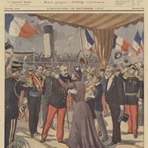 General Voyron arriving back in Marseilles from China (colour litho)