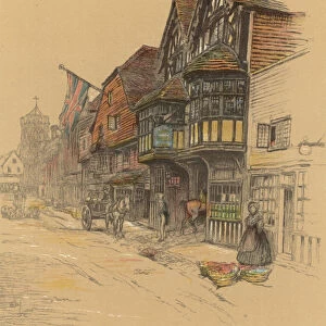 The George Inn, Salisbury (colour litho)