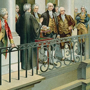 George Washington taking the oath as President
