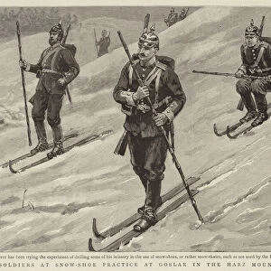 German Soldiers at Snow-Shoe Practice at Goslar in the Harz Mountains (engraving)